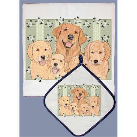 BAKEBETTER Dish Towel and Pot Holder Set - Golden Retriever BA2633749